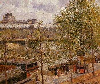 Camille Pissarro : The Louvre, Morning, Sun, Quai Malaquais